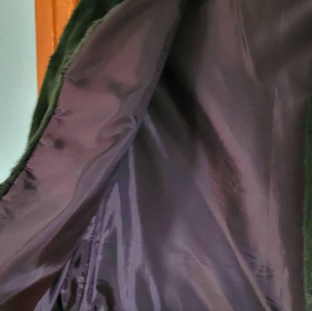 Green Faux Fur Coat - Picture 3 of 7